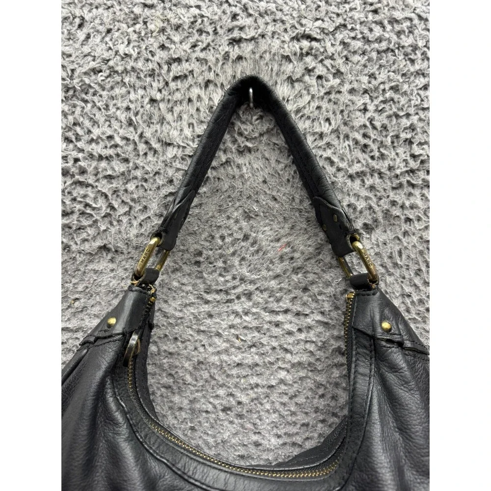 Marc Jacobs Authentic Womens Leather Turn Lock Hobo Shoulder Bag Black 13.5 x 6